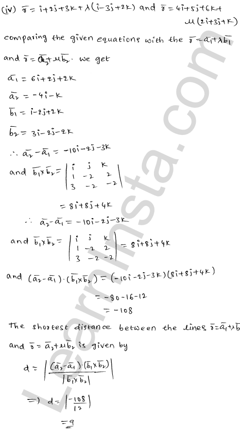 RD Sharma Class 12 Solutions Chapter 28 Straight line in space Ex 28.5 1.24