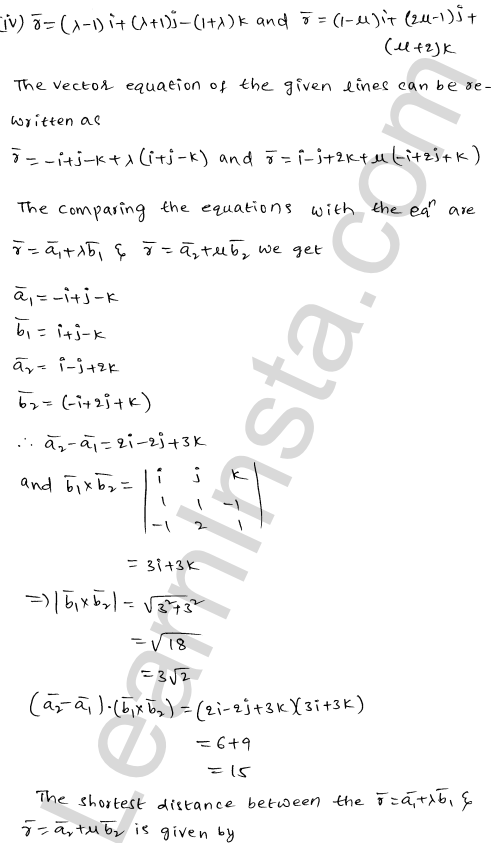 RD Sharma Class 12 Solutions Chapter 28 Straight line in space Ex 28.5 1.4
