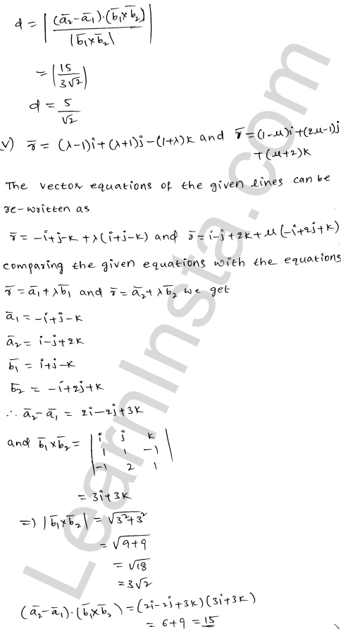 RD Sharma Class 12 Solutions Chapter 28 Straight line in space Ex 28.5 1.5