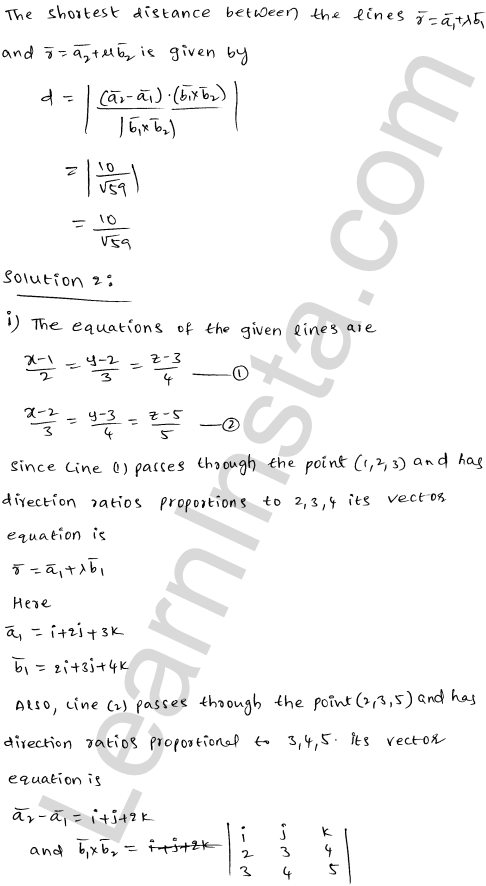 RD Sharma Class 12 Solutions Chapter 28 Straight line in space Ex 28.5 1.8