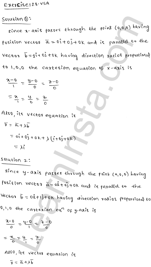 RD Sharma Class 12 Solutions Chapter 28 Straight line in space VSAQ 1.1