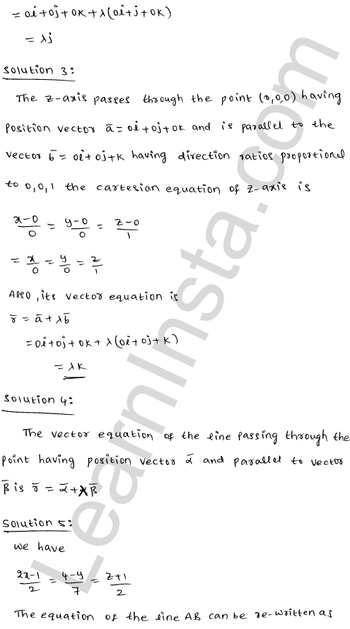 RD Sharma Class 12 Solutions Chapter 28 Straight line in space VSAQ 1.2