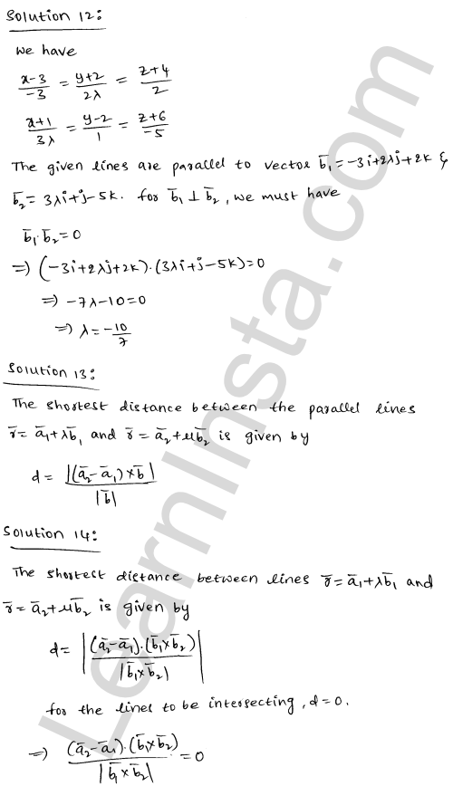 RD Sharma Class 12 Solutions Chapter 28 Straight line in space VSAQ 1.7