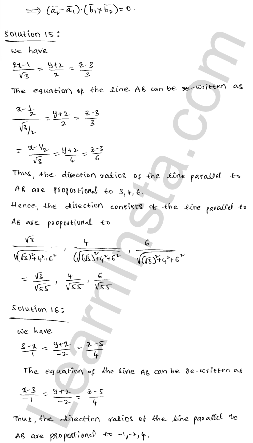 RD Sharma Class 12 Solutions Chapter 28 Straight line in space VSAQ 1.8