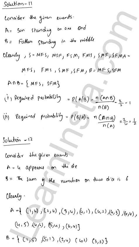 RD Sharma Class 12 Solutions Chapter 31 Probability Ex 31.3 1.10