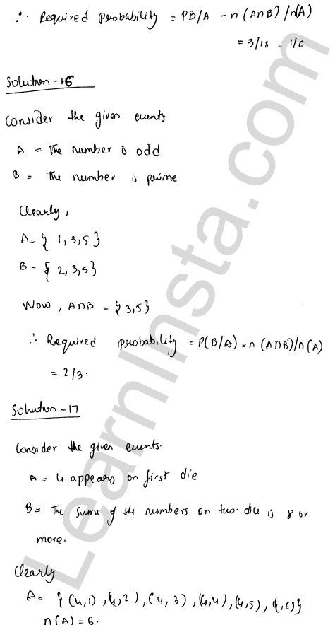 RD Sharma Class 12 Solutions Chapter 31 Probability Ex 31.3 1.13
