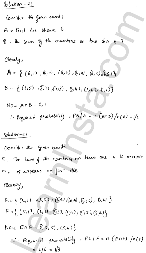 RD Sharma Class 12 Solutions Chapter 31 Probability Ex 31.3 1.16