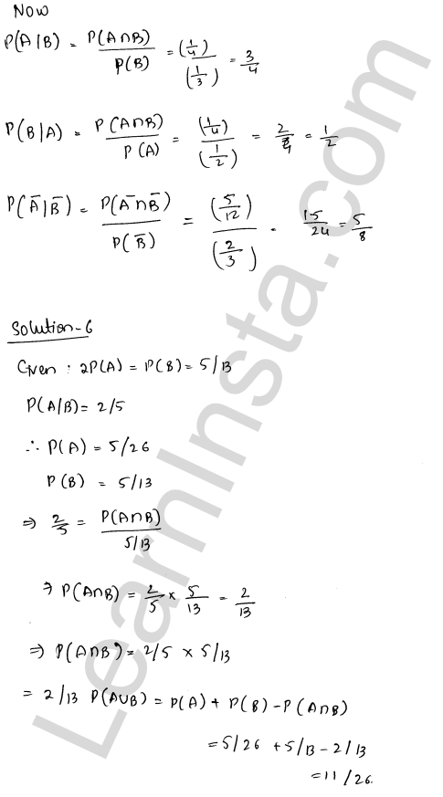 RD Sharma Class 12 Solutions Chapter 31 Probability Ex 31.3 1.5
