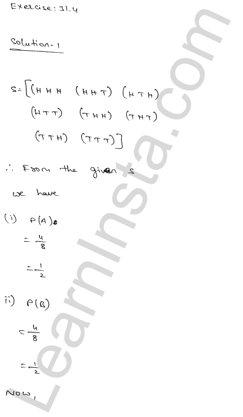 RD Sharma Class 12 Solutions Chapter 31 Probability Ex 31.4 1.1