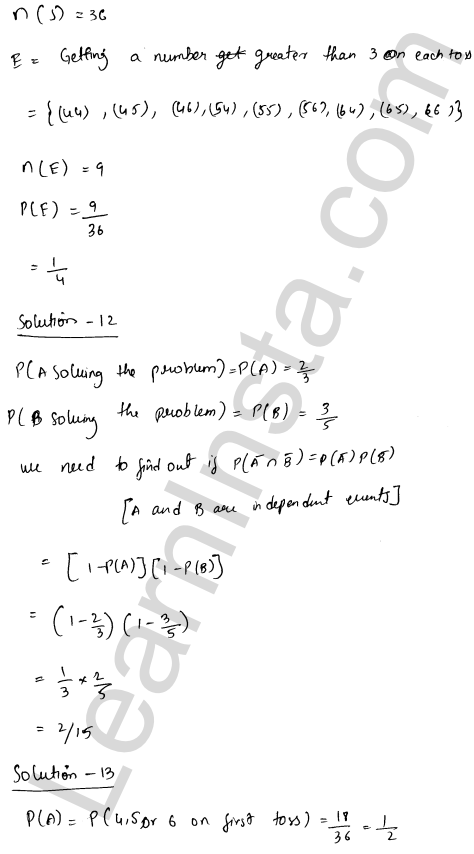 RD Sharma Class 12 Solutions Chapter 31 Probability Ex 31.4 1.10