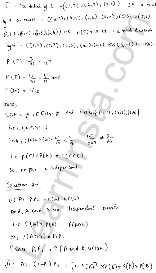RD Sharma Class 12 Solutions Chapter 31 Probability Ex 31.4 1.19