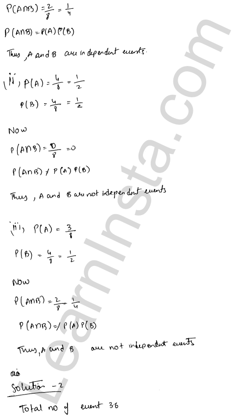RD Sharma Class 12 Solutions Chapter 31 Probability Ex 31.4 1.2