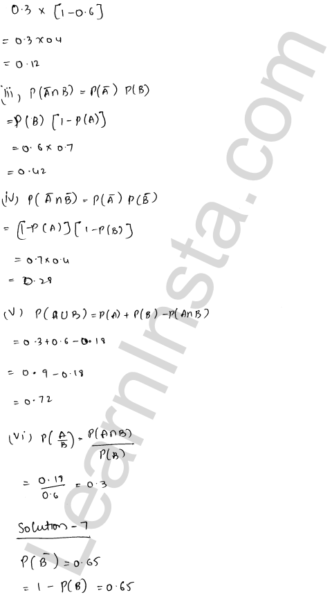 RD Sharma Class 12 Solutions Chapter 31 Probability Ex 31.4 1.6