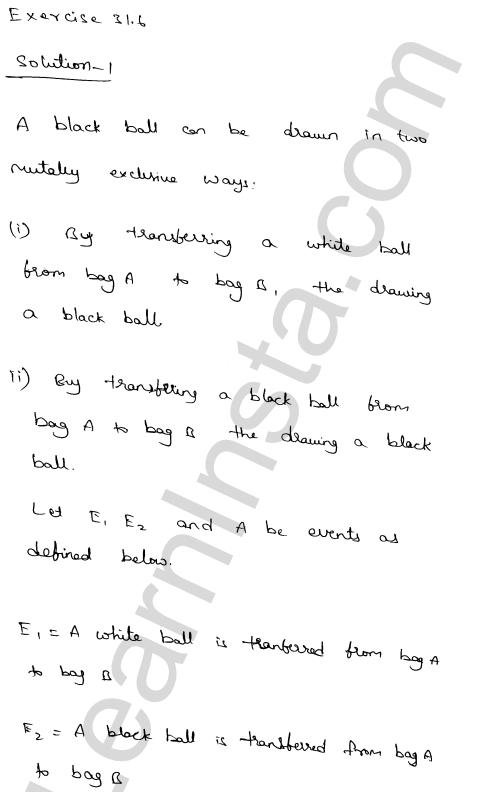 RD Sharma Class 12 Solutions Chapter 31 Probability Ex 31.6 1.1