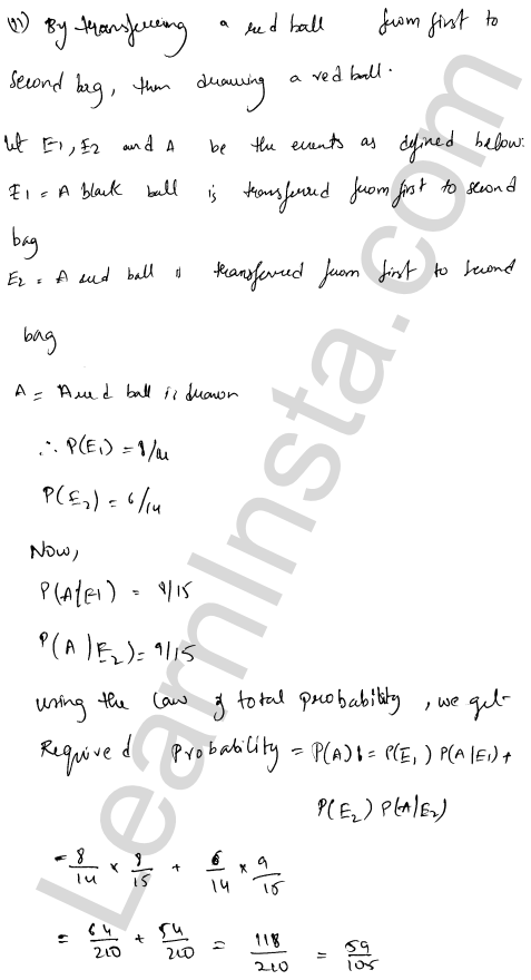 RD Sharma Class 12 Solutions Chapter 31 Probability Ex 31.6 1.14