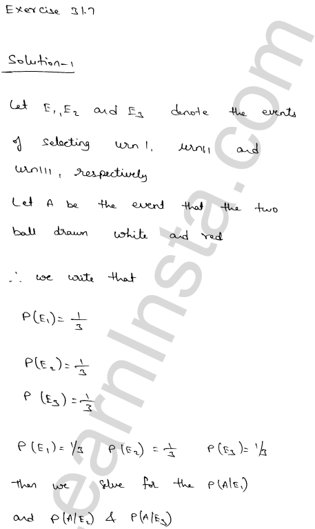 RD Sharma Class 12 Solutions Chapter 31 Probability Ex 31.7 1.1