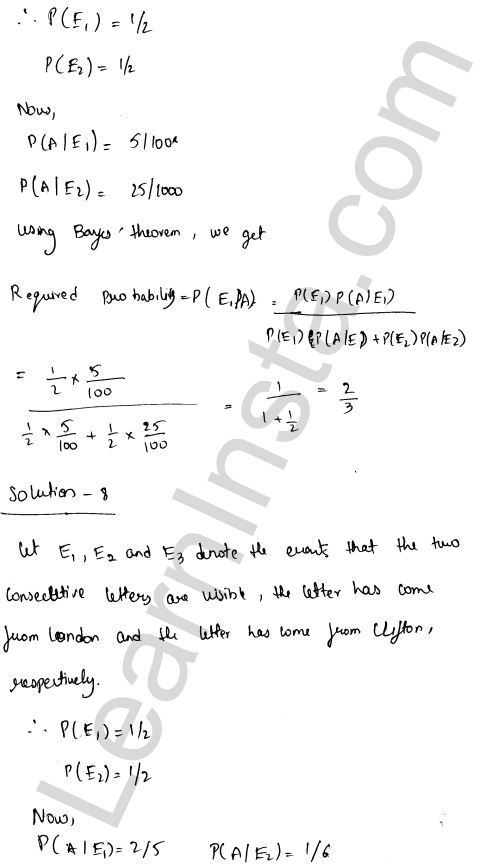 RD Sharma Class 12 Solutions Chapter 31 Probability Ex 31.7 1.8