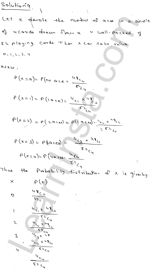 RD Sharma Class 12 Solutions Chapter 32 Mean and variance of a random variable Ex 32.1 1.11