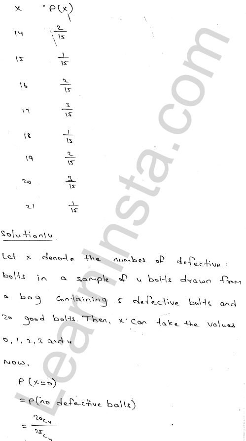 RD Sharma Class 12 Solutions Chapter 32 Mean and variance of a random variable Ex 32.1 1.19