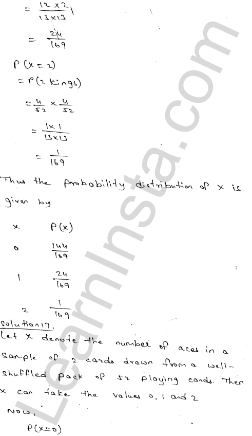 RD Sharma Class 12 Solutions Chapter 32 Mean and variance of a random variable Ex 32.1 1.24