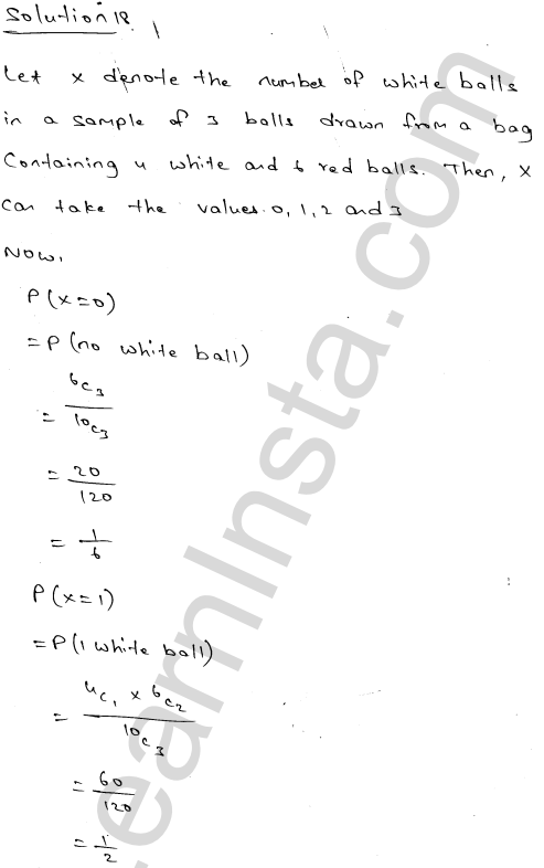 RD Sharma Class 12 Solutions Chapter 32 Mean and variance of a random variable Ex 32.1 1.26