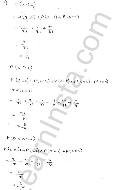 RD Sharma Class 12 Solutions Chapter 32 Mean and variance of a random variable Ex 32.1 1.3