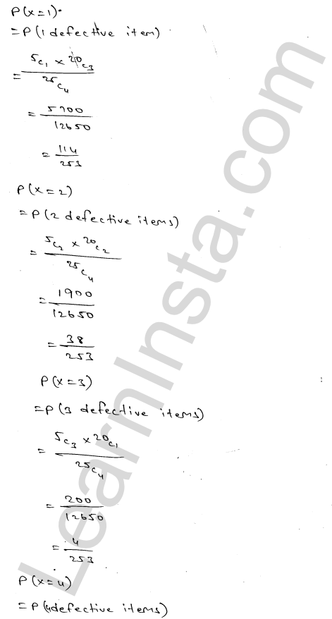 RD Sharma Class 12 Solutions Chapter 32 Mean and variance of a random variable Ex 32.1 1.30