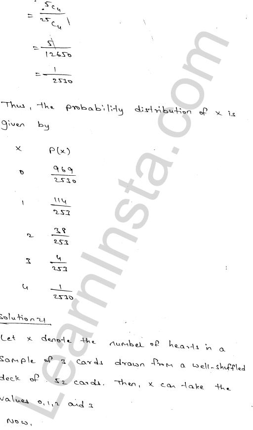 RD Sharma Class 12 Solutions Chapter 32 Mean and variance of a random variable Ex 32.1 1.31