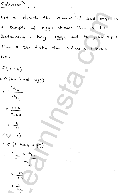 RD Sharma Class 12 Solutions Chapter 32 Mean and variance of a random variable Ex 32.2 1.15