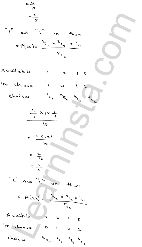 RD Sharma Class 12 Solutions Chapter 32 Mean and variance of a random variable Ex 32.2 1.25