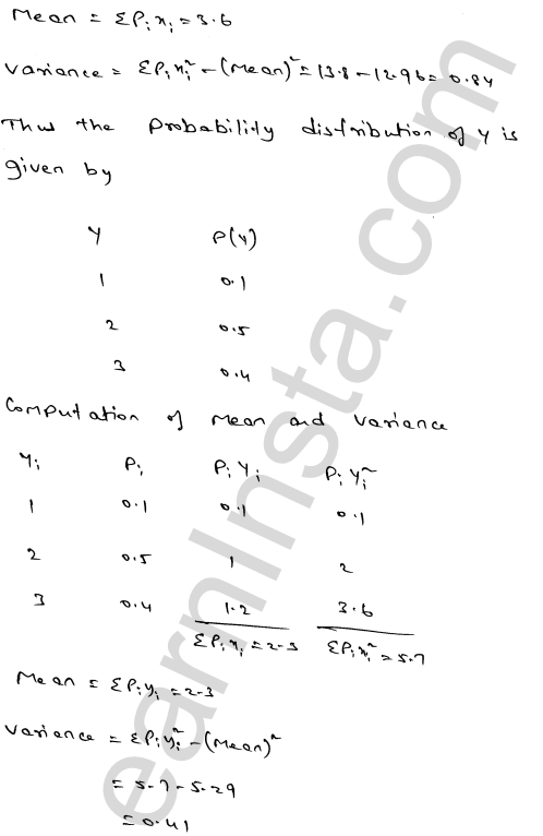 RD Sharma Class 12 Solutions Chapter 32 Mean and variance of a random variable Ex 32.2 1.29