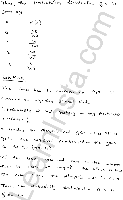 RD Sharma Class 12 Solutions Chapter 32 Mean and variance of a random variable Ex 32.2 1.32