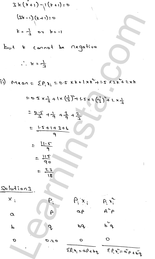 RD Sharma Class 12 Solutions Chapter 32 Mean and variance of a random variable Ex 32.2 1.8