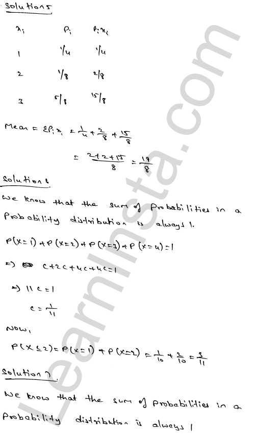 RD Sharma Class 12 Solutions Chapter 32 Mean and variance of a random variable VSAQ 1.3