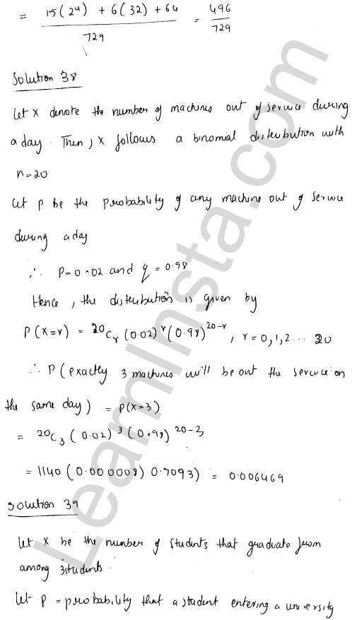 RD Sharma Class 12 Solutions Chapter 33 Binomial Distribution Ex 33.1 1.28