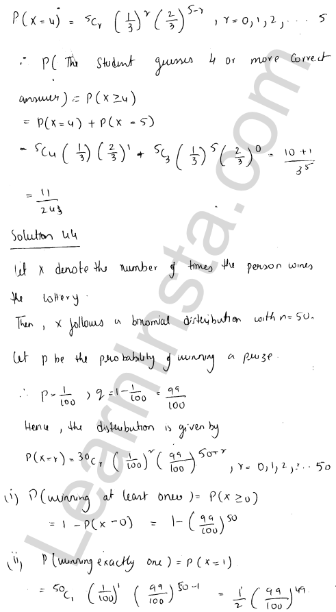 RD Sharma Class 12 Solutions Chapter 33 Binomial Distribution Ex 33.1 1.32