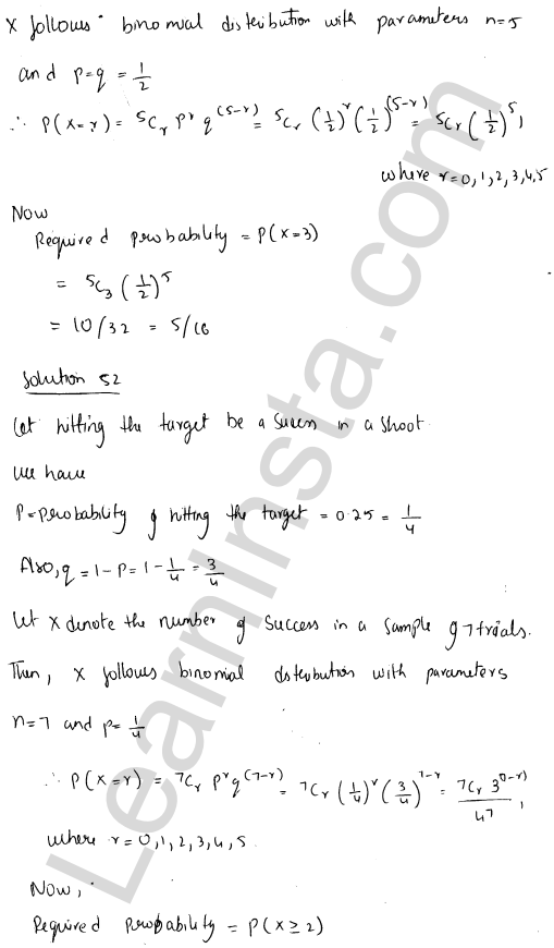 RD Sharma Class 12 Solutions Chapter 33 Binomial Distribution Ex 33.1 1.38
