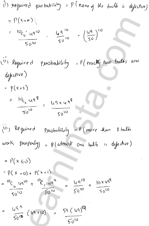 RD Sharma Class 12 Solutions Chapter 33 Binomial Distribution Ex 33.1 1.40
