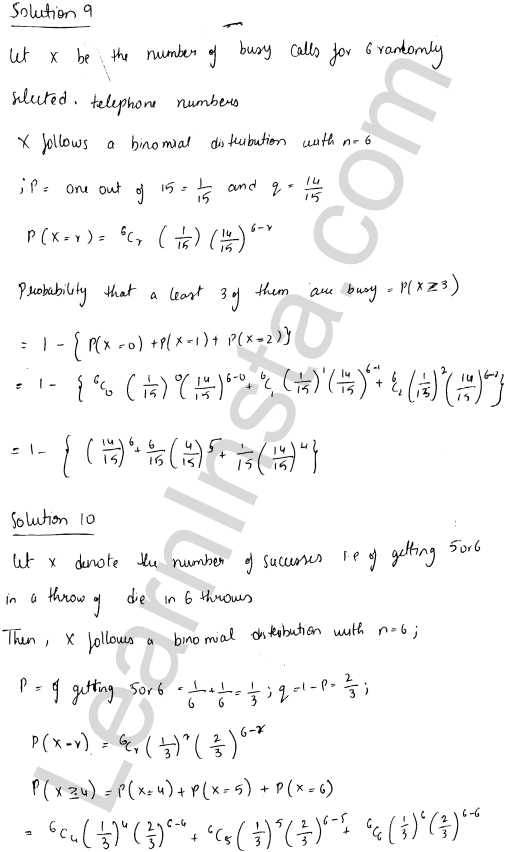 RD Sharma Class 12 Solutions Chapter 33 Binomial Distribution Ex 33.1 1.6