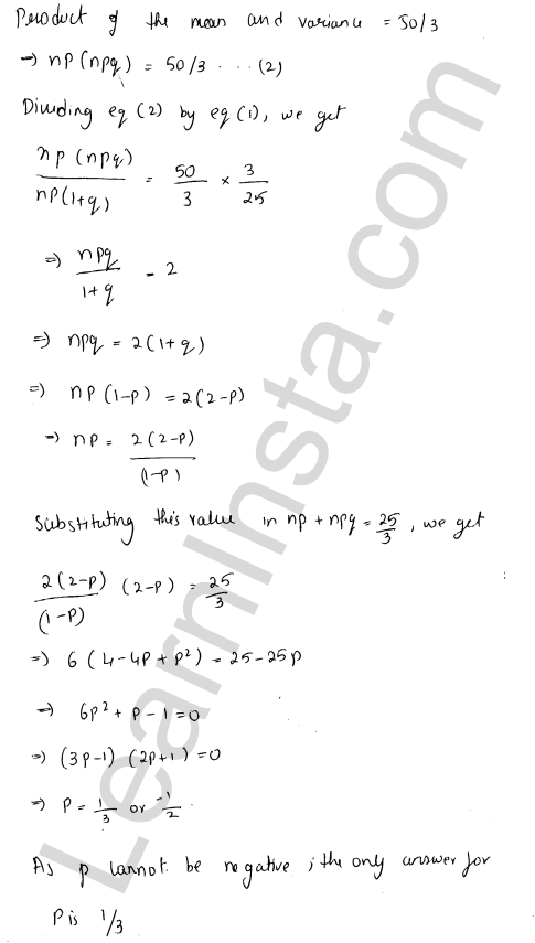 RD Sharma Class 12 Solutions Chapter 33 Binomial Distribution Ex 33.2 1.5
