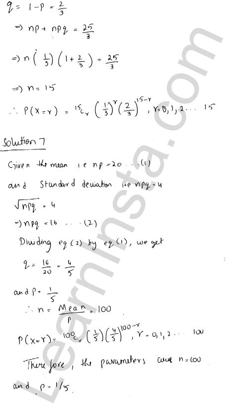 RD Sharma Class 12 Solutions Chapter 33 Binomial Distribution Ex 33.2 1.6