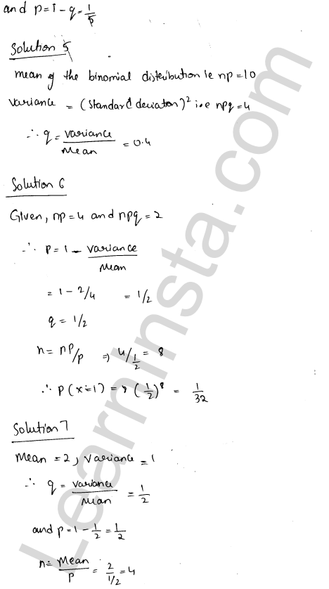 RD Sharma Class 12 Solutions Chapter 33 Binomial Distribution VSAQ 1.2