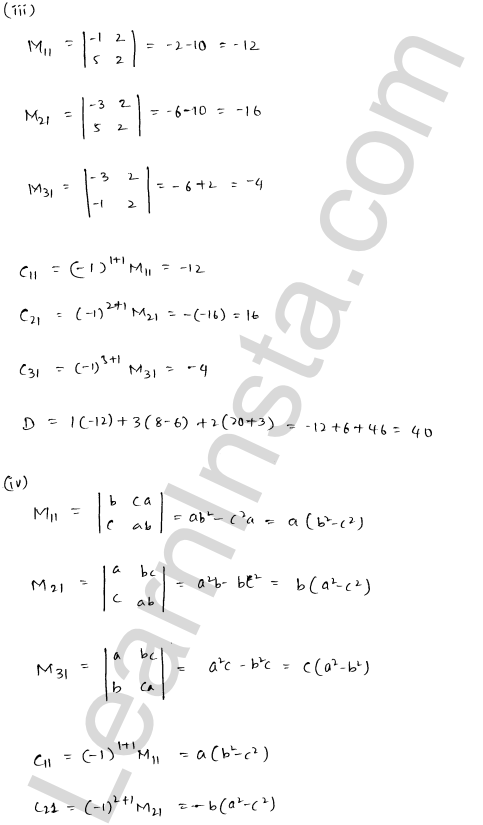 RD Sharma Class 12 Solutions Chapter 6 Determinants Ex 6.1 1.2