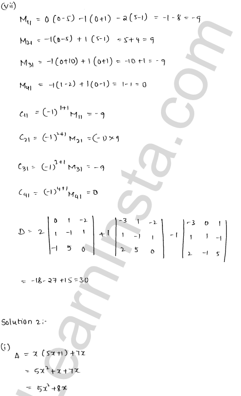 RD Sharma Class 12 Solutions Chapter 6 Determinants Ex 6.1 1.4