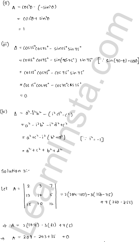 RD Sharma Class 12 Solutions Chapter 6 Determinants Ex 6.1 1.5