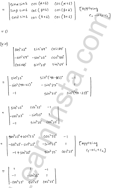 RD Sharma Class 12 Solutions Chapter 6 Determinants Ex 6.2 1.11