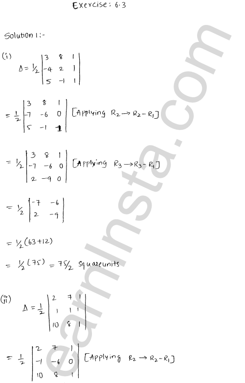 RD Sharma Class 12 Solutions Chapter 6 Determinants Ex 6.3 1.1