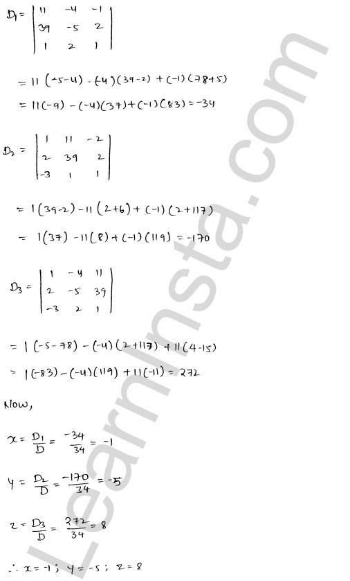 RD Sharma Class 12 Solutions Chapter 6 Determinants Ex 6.4 1.10