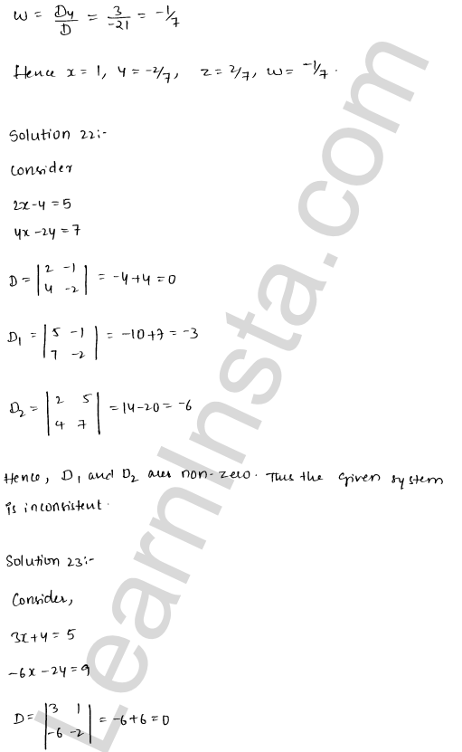 RD Sharma Class 12 Solutions Chapter 6 Determinants Ex 6.4 1.25