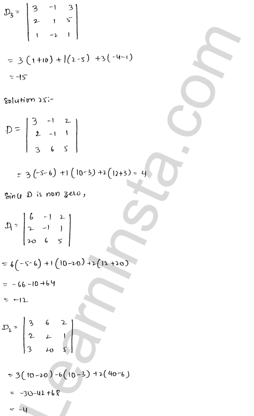 RD Sharma Class 12 Solutions Chapter 6 Determinants Ex 6.4 1.27